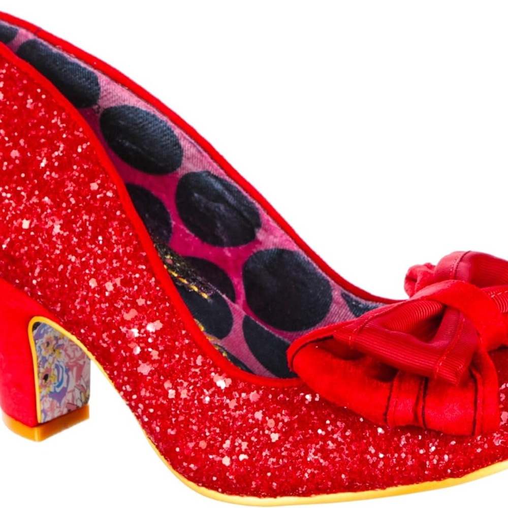 Irregular Choice Sparkling Red Heels with Bow